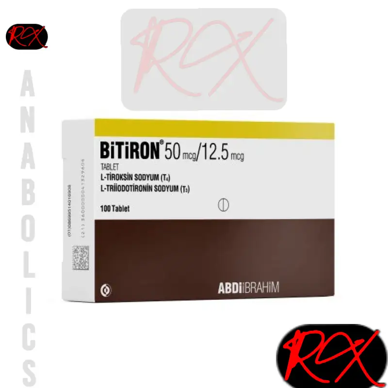 BITIRON – [ T3 -LIOTHYRONINE 12.5MCG / T4 -THYROXINE 50MCG MIX ] – ABDIIBRAHIM PHARMA [ 100 TABLETS ]