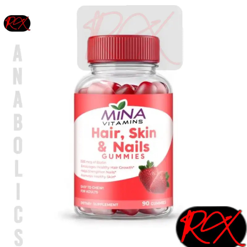 HAIR, SKIN & NAILS GUMMIES ( 2500 MCG BIOTIN PER GUMMIES ) 90 GUMMIES BOTTLE – MINA VITAMINS